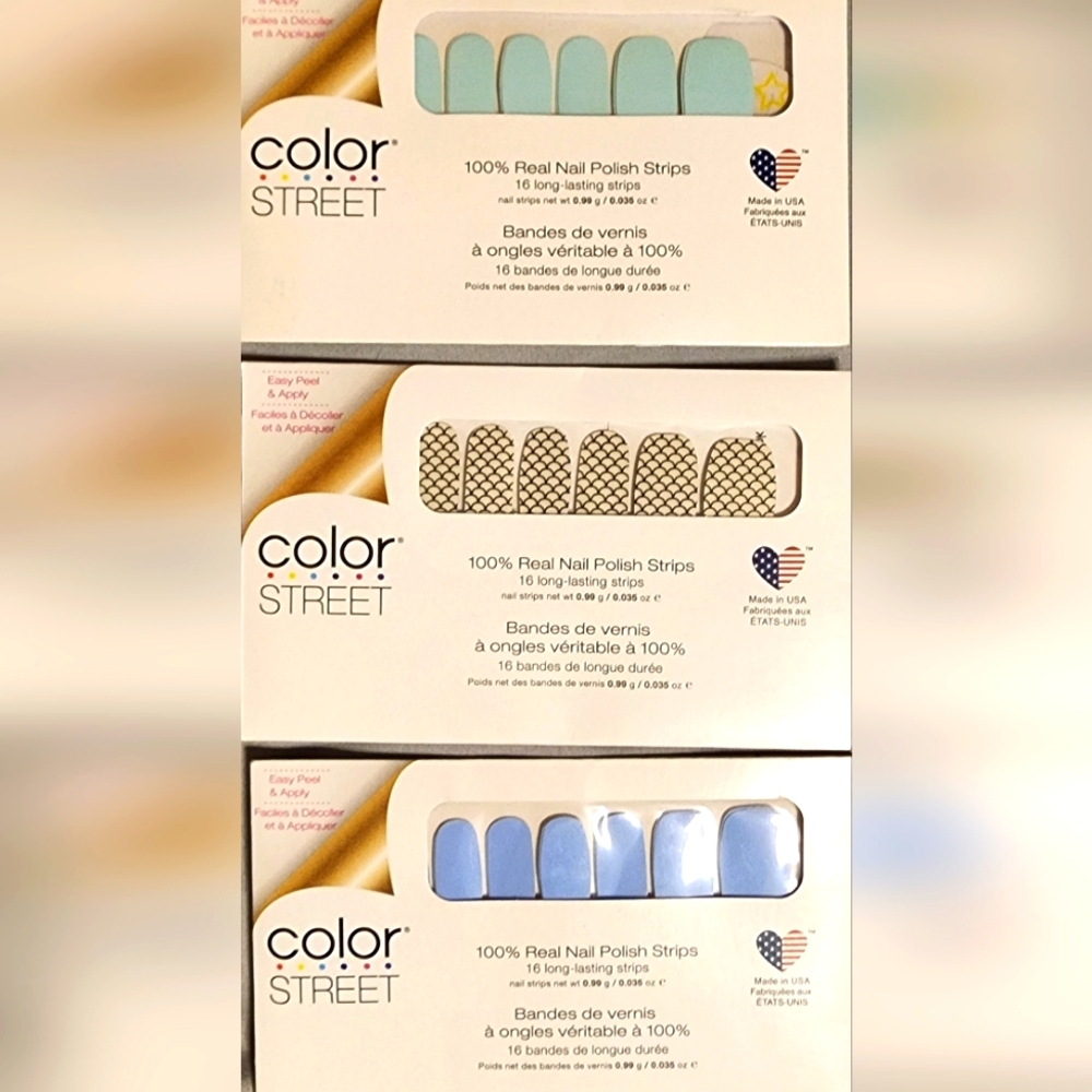 Color Street 3 pack - Chilladelphia, Mermaid You Look & Aspen Sky